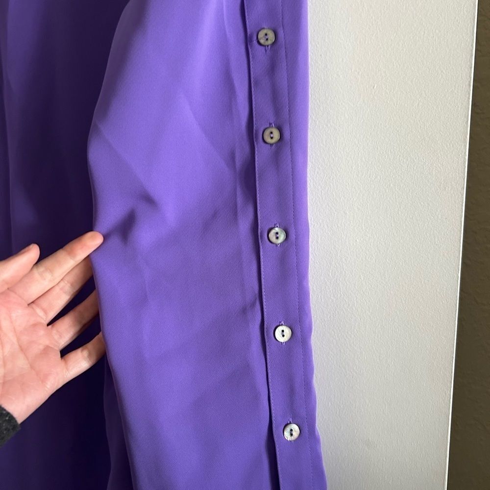 Purple Button-Up Women's Top - Picture 4 of 4